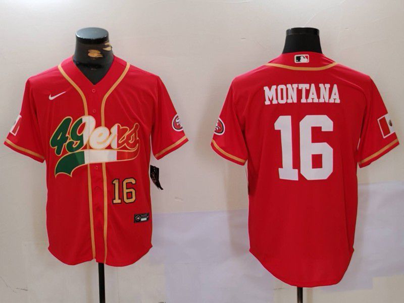 Men San Francisco 49ers #16 Montana Red Second generation Mexican Joint Name 2024 Nike Limited NFL Jersey style 2->san francisco 49ers->NFL Jersey